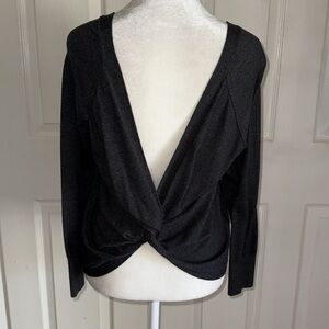 Victoria’s Secret Black Knot Twist Deep V Back Sweater